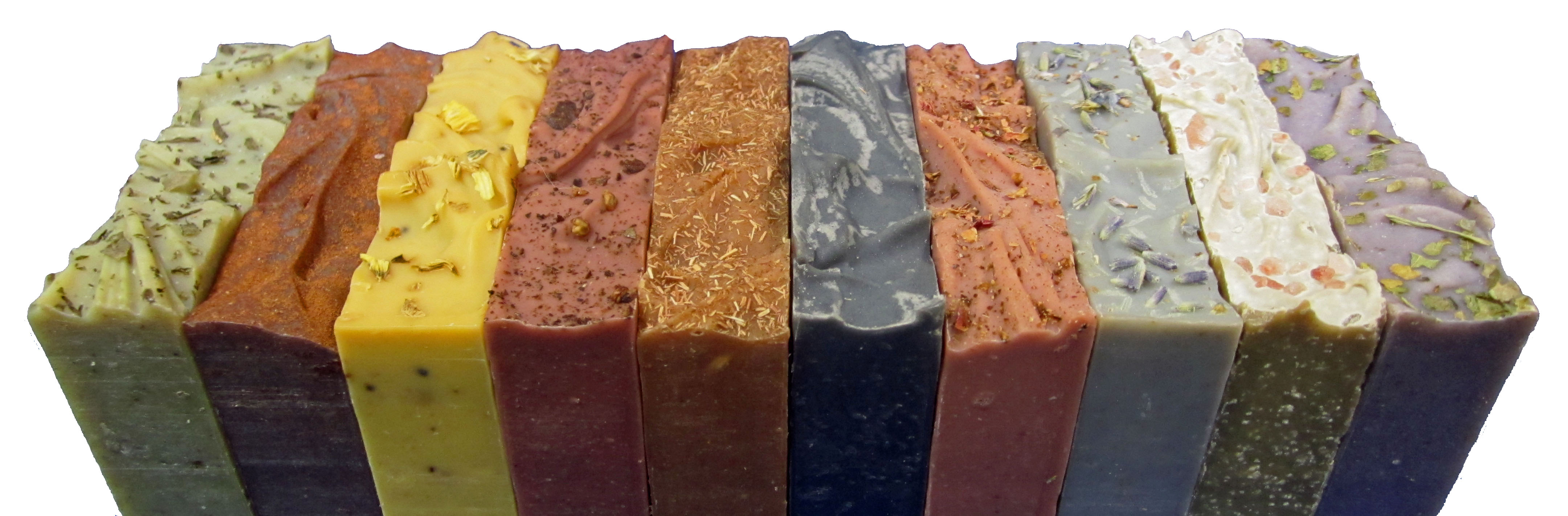10 colorful handmade organic natural soaps