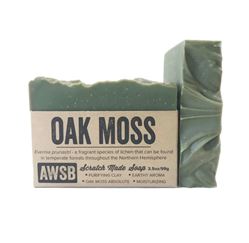 natural handmade organic oak moss bar soap, boxed