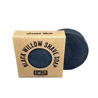 black willow natural organic shave bar soap for shaving, boxed