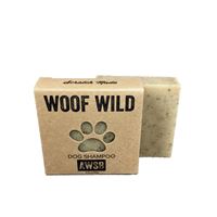 woof wild organic dog shampoo bar soap, boxed